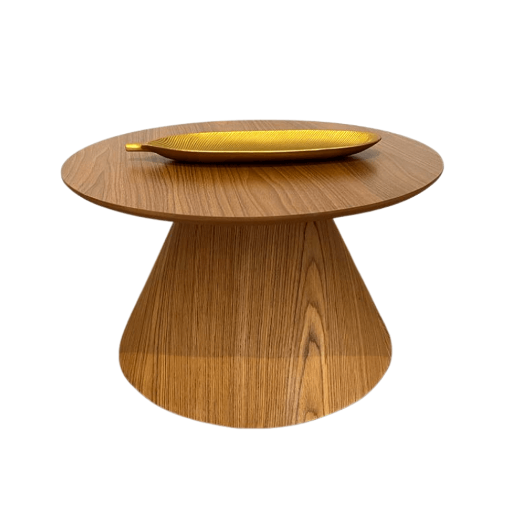 Mesa de Centro Cone Redonda 60 cm Base Freijó Tampo Freijó - artdesign