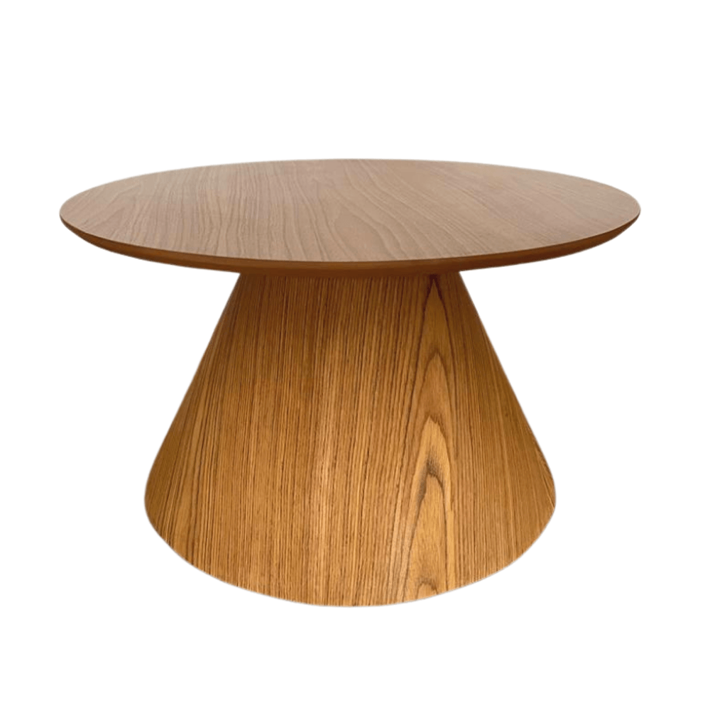 Mesa de Centro Cone Redonda 60 cm Base Freijó Tampo Freijó - artdesign