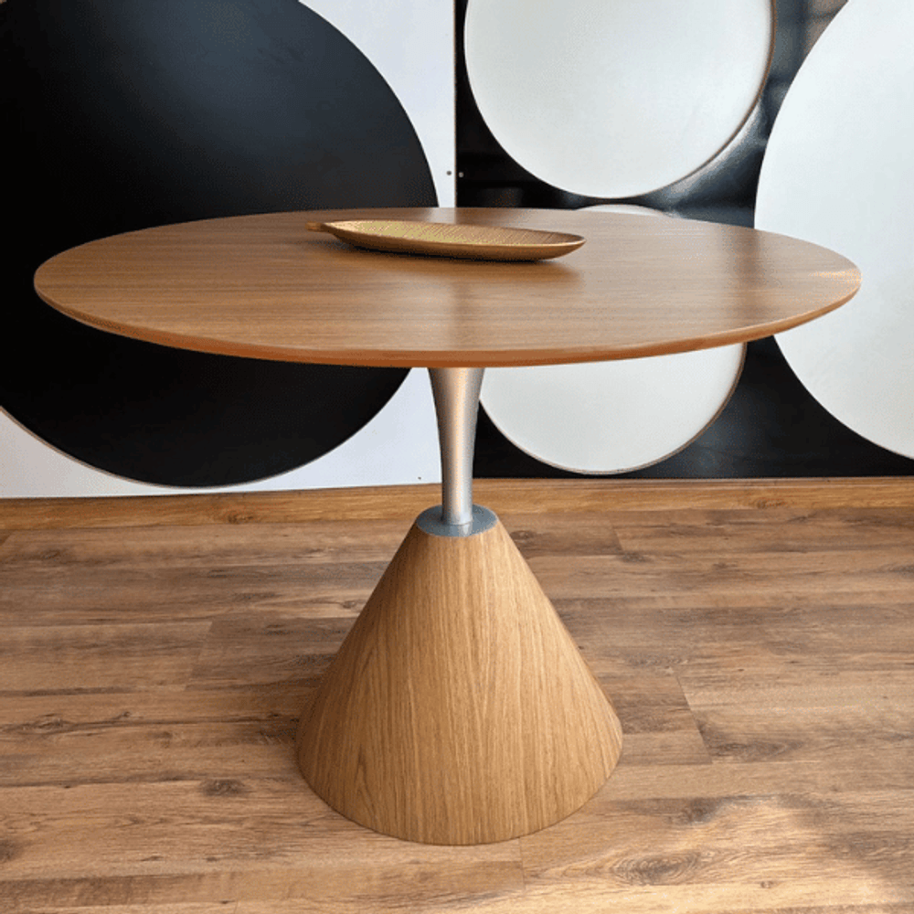 Mesa De Jantar Cone Redonda Masp 90 cm Tampo Freijó Base Freijó - artdesign
